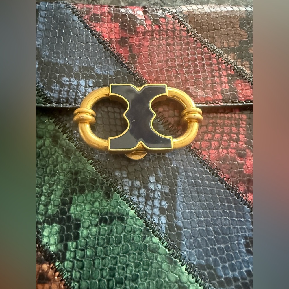 Tory Burch Multicolor Clutch with Gold Detail